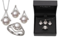 Belle de Mer 3-Pc. Set Cultured Freshwater Pearl (7 & 8mm) Pendant Necklace, Stud Earrings & Ring in Sterling Silver